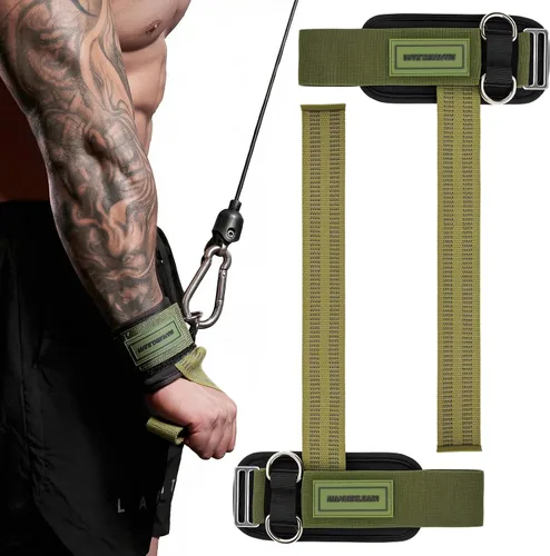 Vista 9 de MANUEKLEAR - Correas de muñeca antideslizantes para levantamiento de pesas, correas de levantamiento de pesas con anillos en D para entrenamiento