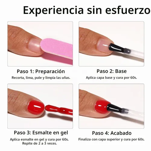 Vista 7 de Esmalte de uñas de gel rojo perla, 0.54 onzas líquidas, botella grande UV/LED, esmalte de gel rojo para primavera y verano