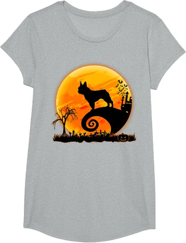 Vista 56 de Camiseta divertida de disfraz de Halloween para perro y luna de Bulldog francés, Negro, S