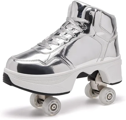 Vista 8 de Roller Skate Shoes for Women Girls Boy and Men 4-Wheels Fashion Professional Outdoor Indoor Quad-Skates for Kids & Adults Christmas/Birthday Gifts