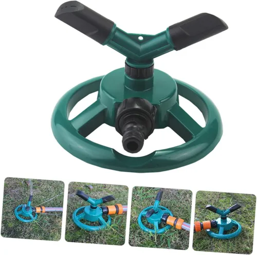 Vista 5 de Wakauto Automatic Rotating Lawn Sprinkler Spray Mode Garden Watering Tool with Stable Base for Vegetable and Above Ground Irrigation