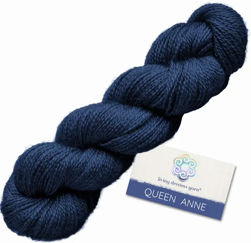 Vista 15 de Living Dreams Queen Anne LACE - Ovillo de lana 100% suave y lujosamente suave, color azul Arándano