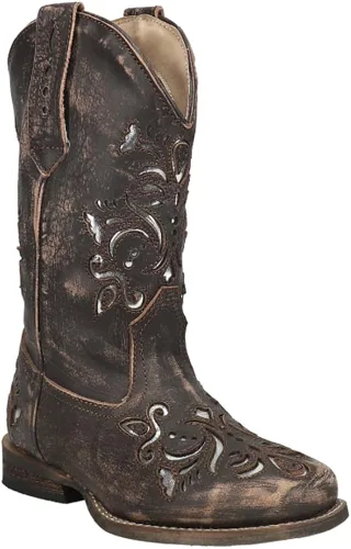 Vista 2 de Roper Belle - Botas vaqueras con punta cuadrada (bebéniño pequeño), Beige Bronceado