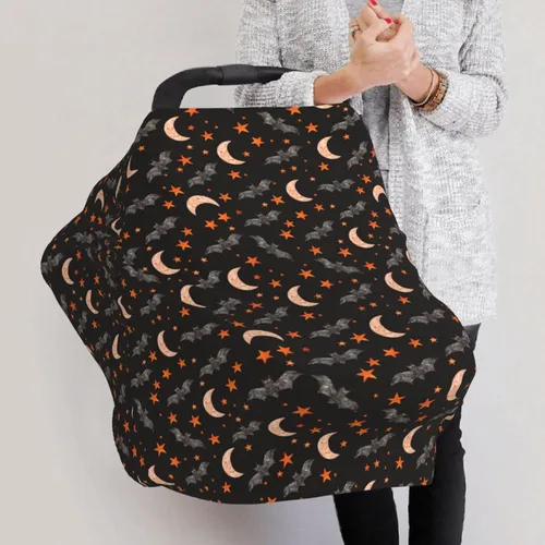 Vista 6 de Bats Star Moon - Fundas de asiento de automóvil para bebé, cubierta suave para cochecito de bebé, fundas de lactancia materna para niñas y niños