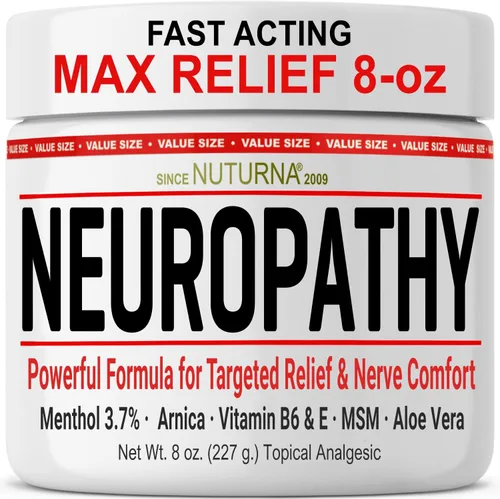 Vista 7 de Crema neuropatía nerviosa – Acción rápida para pies, manos, piernas, dedos de los pies hacia atrás, mentol, árnica, aloe vera, MSM, calmante