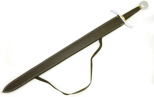 Vista 41 de Medieval Warrior Knights Templar Long Sword with Sheath Steel Guard, Leather Wrapped Handle