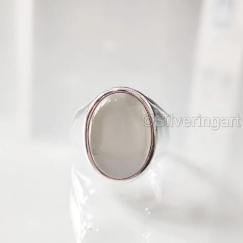 Vista 4 de Grey Moonstone Ring, Silver Jewelry, 925 Silver Ring, Anniversary Gift, Natural Grey Moonstone, June Birthstone Ring, Heavy Mens Ring, Spiritual