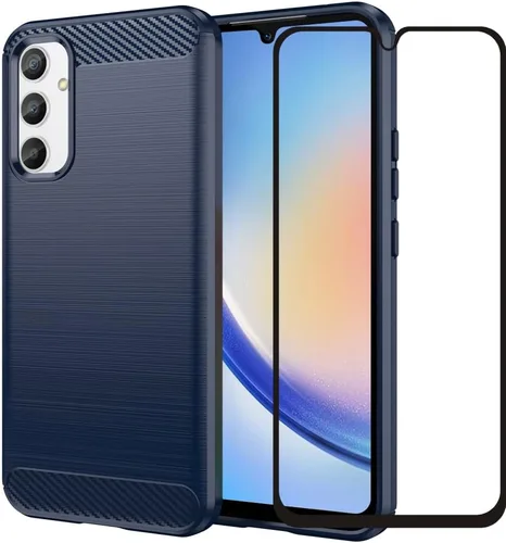 Vista 10 de Funda compatible con Samsung Galaxy A34 5G, TPU flexible, color negro Samsung Galaxy A34 5G Case,with Screen Protector Shock-Absorption Flexible
