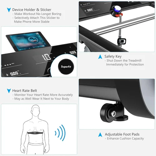 Vista 7 de Goplus Caminadora eléctrica plegable superfit de alta resistencia
