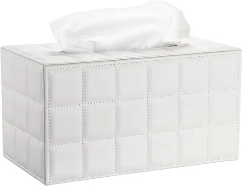 Vista 18 de Sumnacon Cubierta de Caja de Paños Rectangualr Soporte de Caja de Paños Caja de Paños de Lino con Fondo Magnético Caja de Paños Decorativa Beige