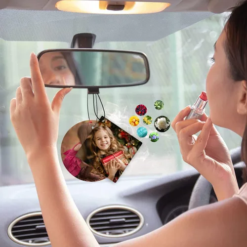 Vista 4 de Ambientador personalizado para coche Ambientadores personalizados para coche con imágenes, accesorios para coche para hombres, novios, familia