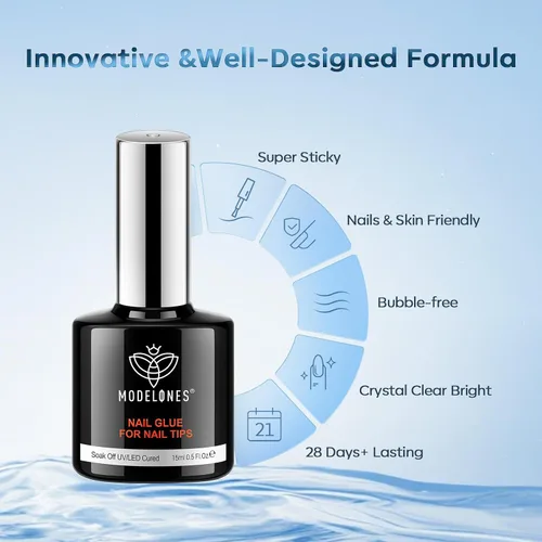 Vista 7 de modelones 2pcs 0.5 fl oz 10 in One X Nail Gel Pegamento Gel Base Coat Brush D-transparente-2