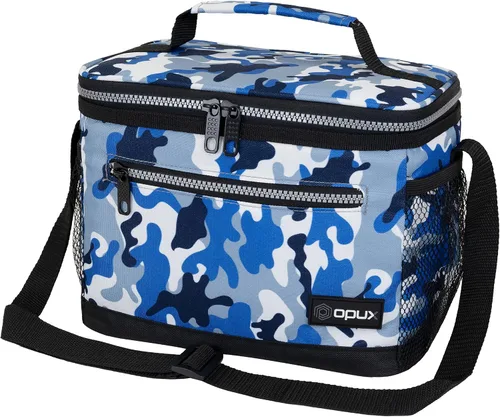 Vista 8 de opux Lonchera térmica para hombres y mujeres, bolsa de almuerzo para el trabajo y la escuela, a prueba de fugas, hielera suave tipo tote