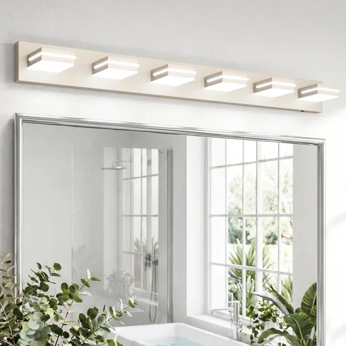 Vista 8 de VOLISUN 5CCT - Lámparas de baño regulables sobre el espejo, modernas lámparas de tocador de baño, cabezal giratorio de 360°, luces LED negras