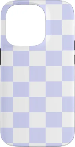 Vista 17 de Funda blanca moderna con patrón de cuadros para iPhone 16 lavanda y morado