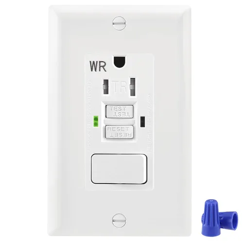 Vista 10 de Wengart Paquete de 2 interruptores de salida GFCI de 15 amperios, interruptor de circuito de falla a tierra de 125 V con interruptor basculante