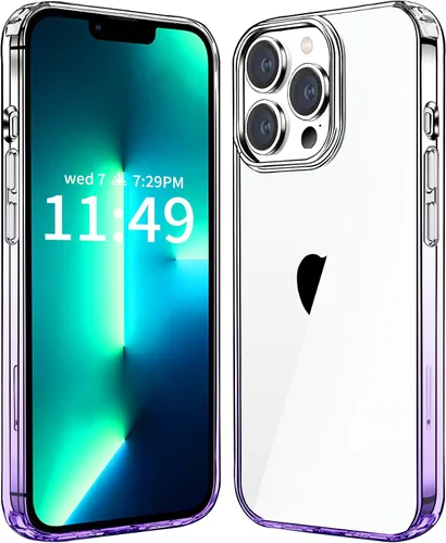 Vista 10 de JJGoo Compatible con iPhone 13 Pro Funda transparente, transparente a prueba de golpes, delgada, antiarañazos, carcasa protectora trasera