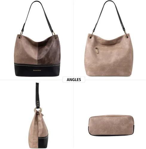 Vista 3 de Montana West Monederos para mujer, bolsos de hombro Hobo con cremallera