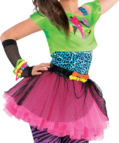 Vista 2 de Amscan Awesome 80's Party Totally Tubular Colorful Graphic Costume (1 pieza), multicolor, 17 x 11.5 pulgadas