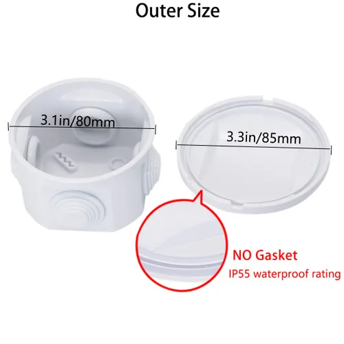 Vista 3 de Zulkit Caja de conexiones de plástico ABS IP55 a prueba de polvo e impermeable, cajas eléctricas universales para proyectos, carcasa, color blanco