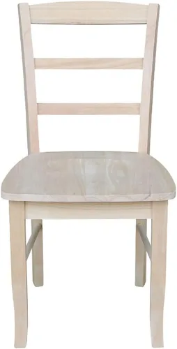 Vista 7 de International Concepts Madrid - Sillas de comedor, madera de parawood maciza, sin terminar (juego de 2)