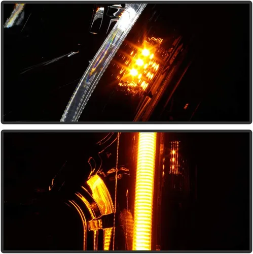 Vista 7 de ACANII - Para [modelo halógeno] 2008-2014 Cadillac CTS carcasa cromada Switchback LED tubo proyector faros delanteros