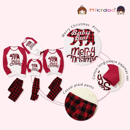 Vista 5 de Mikrdoo Pijamas de Navidad familiares a juego para la familia