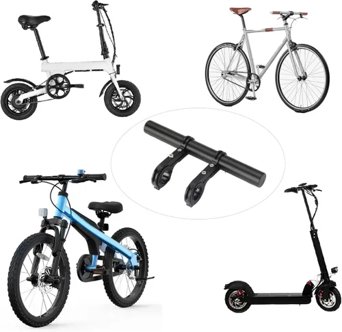 Vista 7 de Extensor de manillar de bicicleta, extensor de manillar de bicicleta con soporte de abrazadera de montaje doble, para soportes de bicicleta, barras