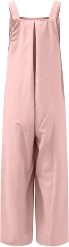 Vista 5 de Overol para mujer 2023 con pantalones largos, casual, con bolsillo, correa no ajustable, overol casual
