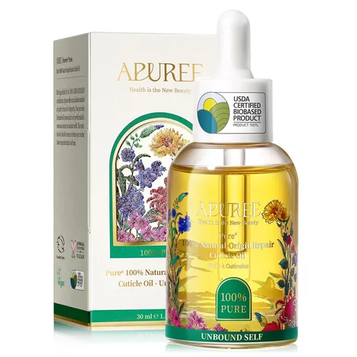 Vista 9 de Apuree Aceite de cutícula de base biológica de 1 onza: 100% puro Humedad profunda para cutículas dañadas Extracto de rosa negra Aceite
