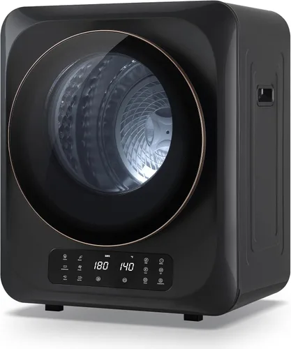 Vista 10 de Auertech Secadora de ropa portátil de 1.5 pies cúbicos, secadora eléctrica de carga frontal de 850 W con tambor de acero inoxidable, perilla