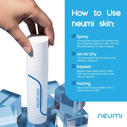 Vista 6 de Neumi Skin Spray facial de 3.4 onzas líquidas (nano-formulado) con glutatión, colágeno y ácido hialurónico, cuidado facial y firme, espray facial