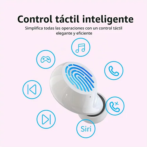 Vista 6 de Auriculares Bluetooth rosa inalámbricos para niños, 36 horas de reproducción, IPX5, impermeable, reducción de ruido, auriculares inalámbricos