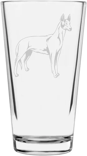 Vista 232 de Podenco Canario - Vaso de pinta de 16 onzas con temática de perro personalizado