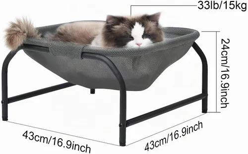 Vista 4 de JUNSPOW Cama para gatos [diseñada para gatos grandes] Hamaca para gatos