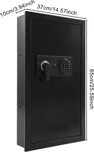 Vista 2 de Caja fuerte montada en la pared de 25.5 pulgadas de alto x 3.9 pulgadas de ancho x 14.5 pulgadas de largo, caja fuerte electrónica para seguridad