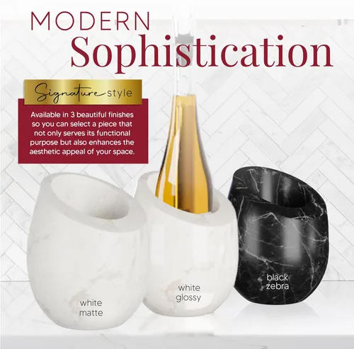 Vista 6 de Cubo Enfriador de Vino de Mármol Homeries - Enfriador de Vino y Champán para Fiestas, Cena – Mantén el Vino y las Bebidas Frías, Enfriadores de Vino