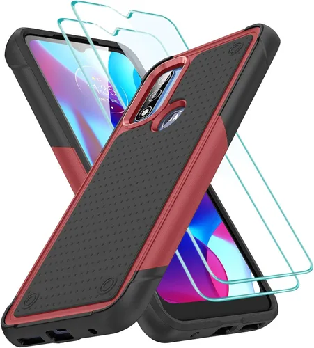 Vista 28 de Jeylly Funda para Motorola G Power 5G (2023) con 2PCS protectores de pantalla de vidrio, protección resistente de plástico duro+parachoques