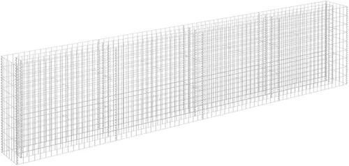 Vista 8 de vidaXL Gabion - Maceta elevada para pared, jardín, césped, patio, jardín, jardín, jardín, jardín, jardín, flores, acero galvanizado, 35.4 x 35.4