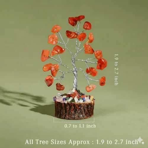 Vista 2 de Conjunto de Árboles de Cristal de 12, Regalos Pensados para Mujeres, Decoración de Escritorio de Oficina, Hogar, Decoración de Estante para Energía
