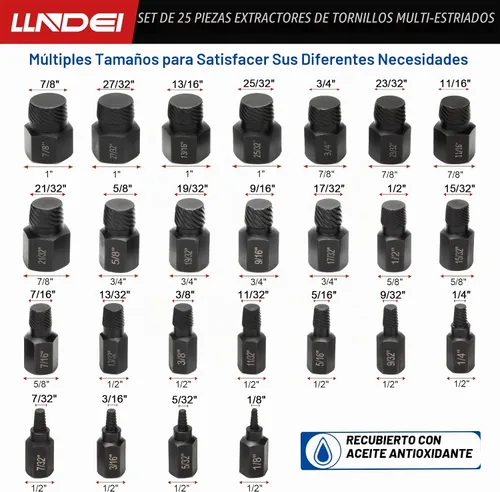 Vista 3 de LLNDEI Juego de extractor de tornillos con cabeza hexagonal, splines múltiples, extracción fácil de pernos redondeados, removedor de tornillos