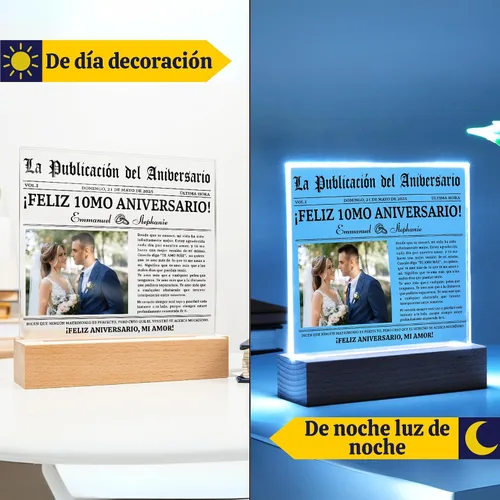 Vista 5 de Lampara Personalizada Con Foto, Decoraciones Para Aniversario De Bodas 10 Años, Regalos De Navidad Baratos, Regalos 10 Aniversario De Bodas Para Él