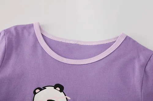 Vista 2 de Pijamas de verano para niñas, de manga corta y pantalones cortos de lunares, conjunto de pijamas para niños grandes, talla 6-16