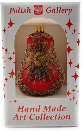 Vista 9 de Adorno de campana de Navidad de vidrio soplado de 4 pulgadas (estrella de fuego)