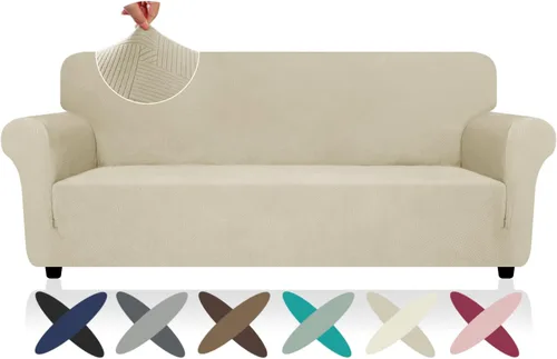 Vista 97 de ZNSAYOTX Funda súper elástica para silla (30"-47"), nuevas fundas de silla a rayas para sala de estar, aptas para perros y mascotas, protector