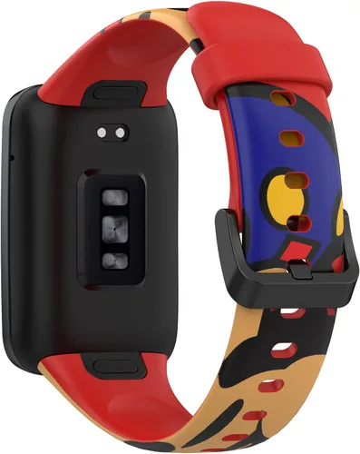 Vista 5 de Lijinlan Bandas de repuesto compatibles con Xiaomi Mi Band 7 Pro Strap mujeres hombres, impresión colorida linda piel floral suave flexible silicona
