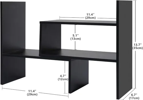 Vista 2 de Sorfity - Organizador de escritorio ajustable de madera, estante de exhibición de escritorio, estante de almacenamiento de escritorio, estante