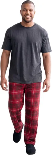 Vista 6 de KingSize Conjunto de pijama a cuadros de punto de jersey grande y alto para hombre Cuadros búfalo negro