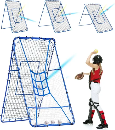 Vista 15 de Red de rebote de voleibol y béisbol, red de rebote de sóftbol, red de rebote de lacrosse de ajustes rápidos, equipo de práctica de rebote rápido