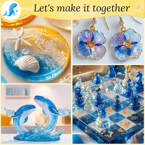 Vista 3 de Kit de resina epoxi JHKL RESIN 1 galón transparente, sin burbujas y sin amarillamiento para fundición y recubrimiento, para mesa, resina epoxi